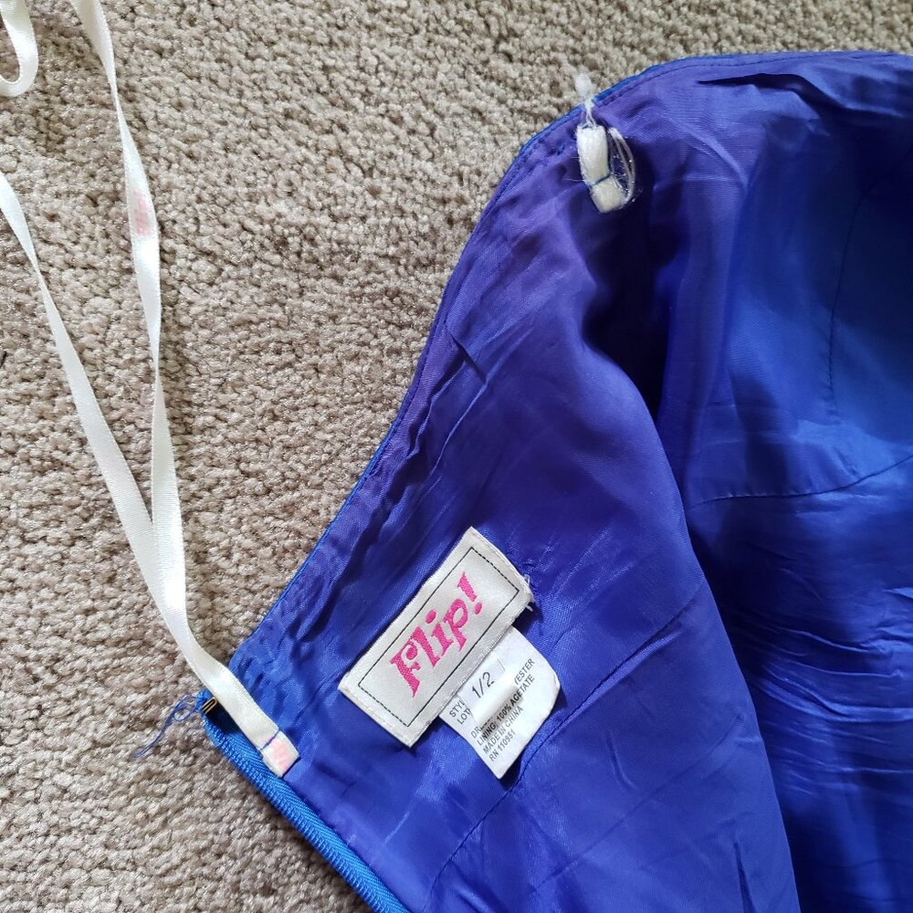 Blue strapless high low gown 1/2 - Picture 9 of 14